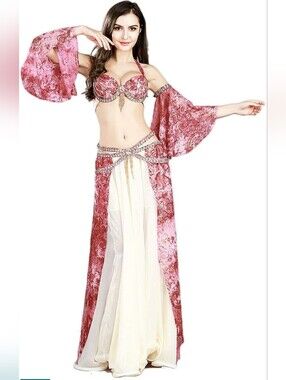 Belly Dance Costume for Women Chiffon Belly Dancing Skirt Belly Dancing Bra